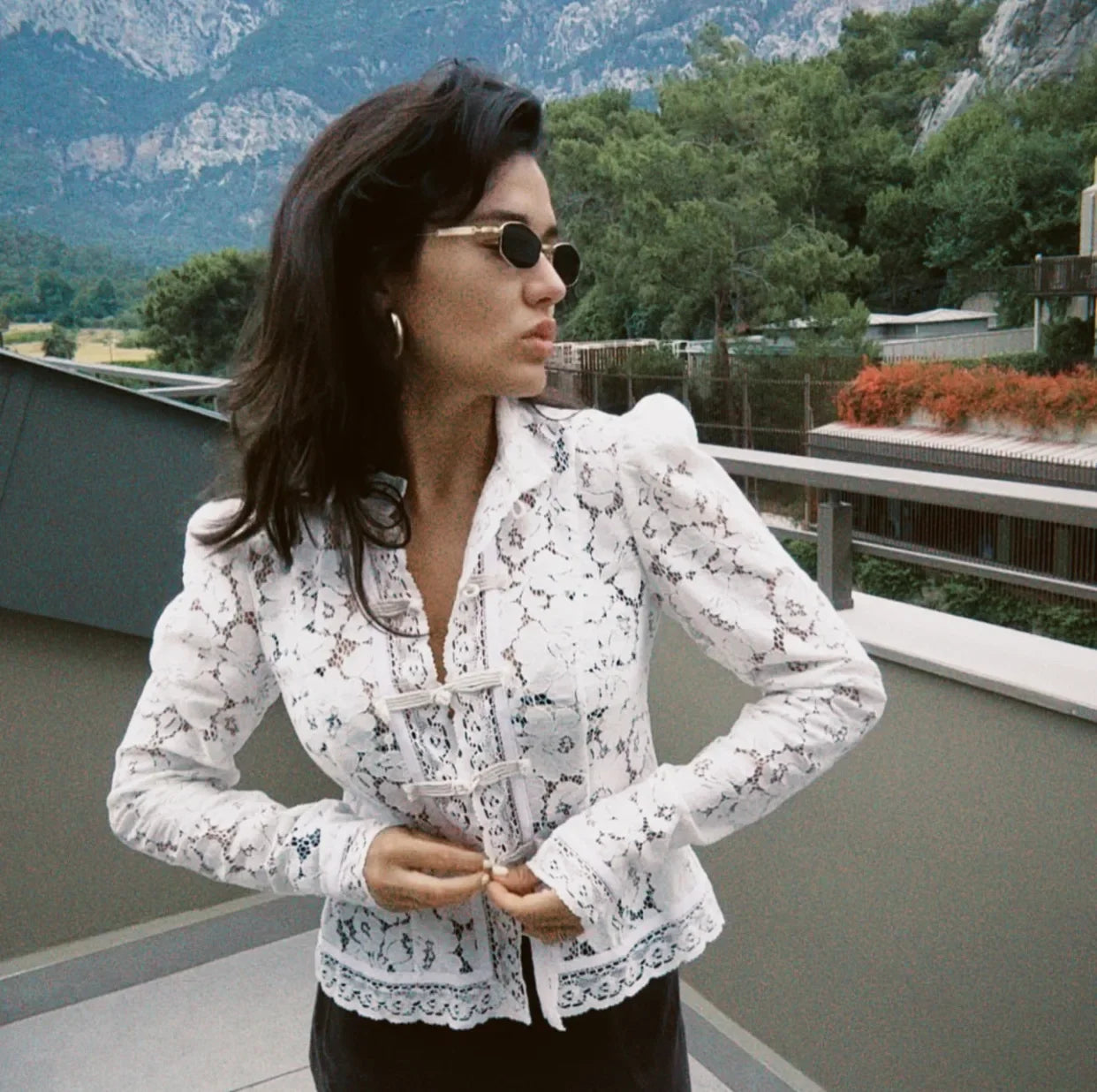 Women’s Lace Printed Blouse