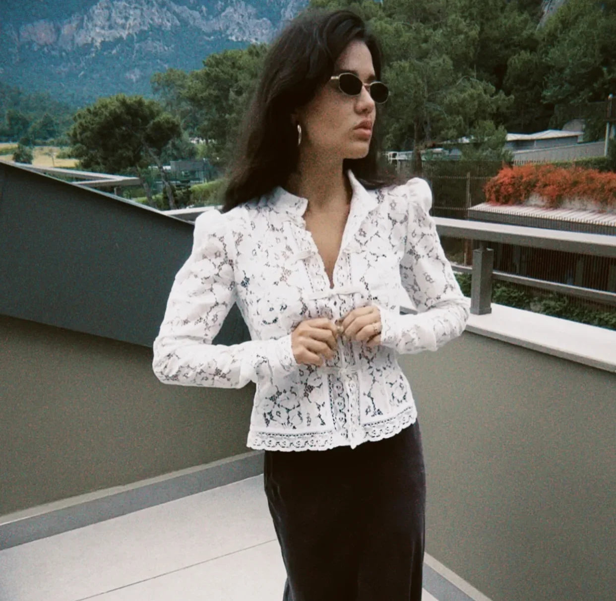 Women’s Lace Printed Blouse