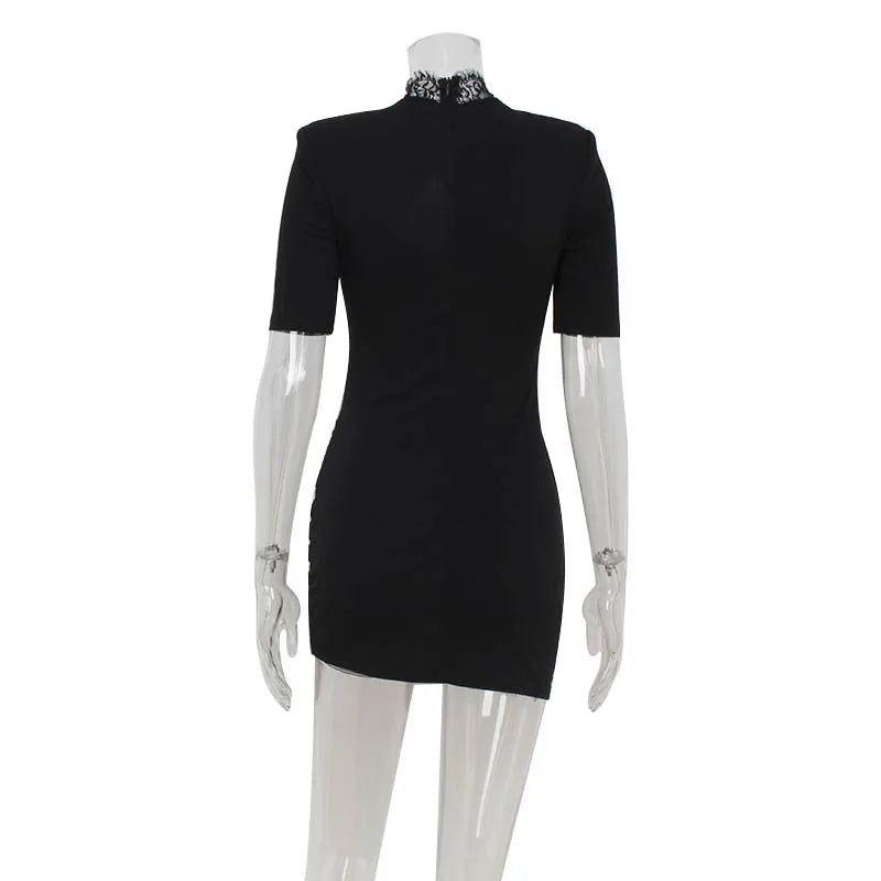 Laura-Vestido Bodycon de Mujer con Encaje y Patchwork