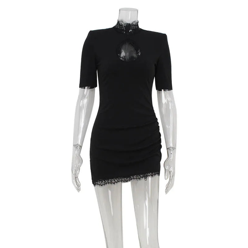 Laura-Vestido Bodycon de Mujer con Encaje y Patchwork