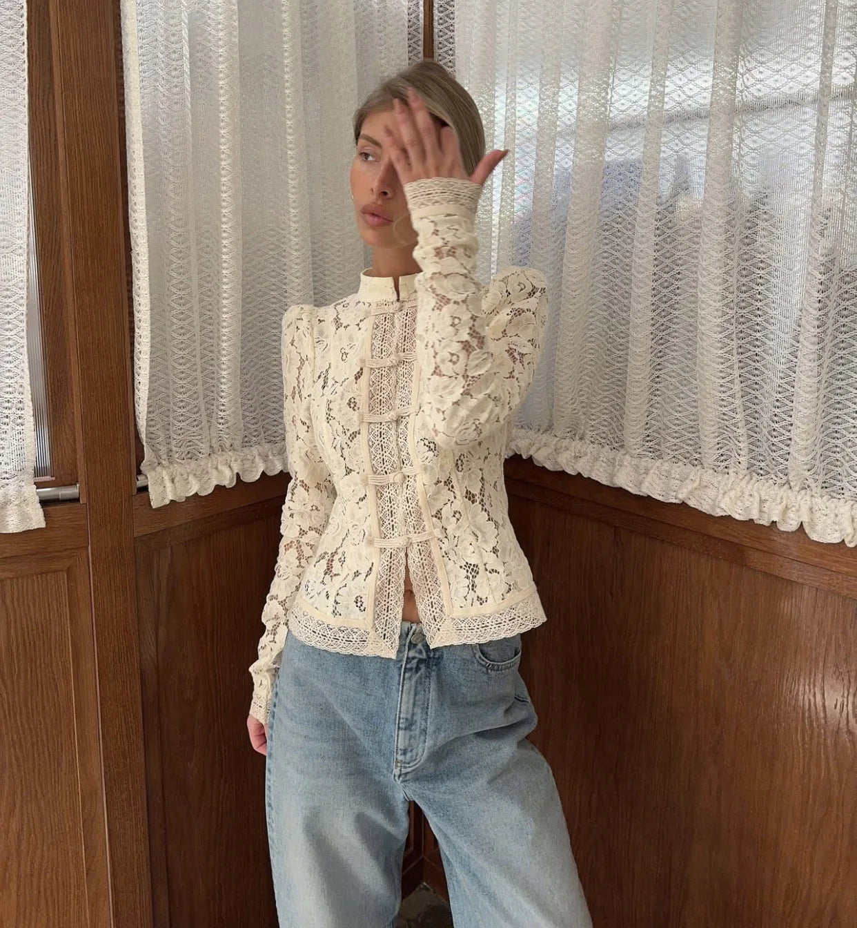 Women’s Lace Printed Blouse